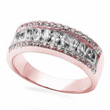 Half Eternity Band Marquise Round Cubic Zirconia 925 Sterling Silver Choose Color