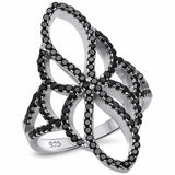 Modern Antiqe Style Micro Pave Ring 925 Sterling Silver Choose Color