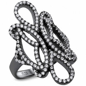 Micro Pave Ring Modern Antique Style 925 Sterling Silver Choose Color