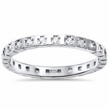 2.2mm Full Eternity Wedding Band Ring 925 Sterling Silver Choose Color