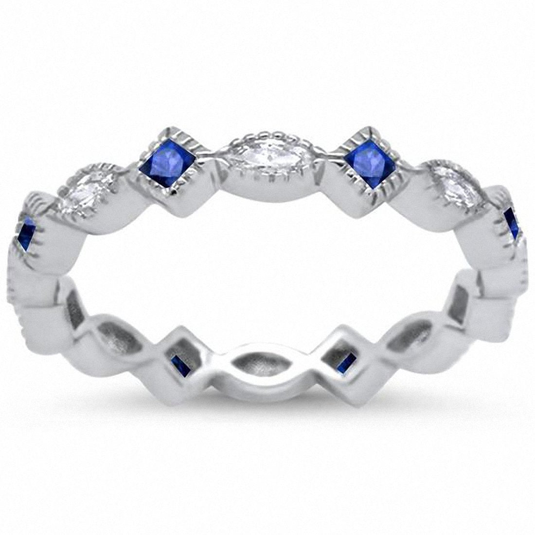 Anitque Style Marquise Square 925 Sterling Silver (4mm)