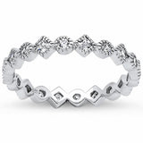 Antique Style Square Round Cubic Zirconia 925 Sterling Silver