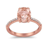 Halo Oval Split Shank Wedding Ring Simulated Cubic Zirconia 925 Sterling Silver
