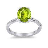 Halo Oval Split Shank Wedding Ring Simulated Cubic Zirconia 925 Sterling Silver