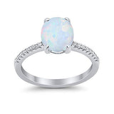 Halo Oval Split Shank Wedding Ring Simulated Cubic Zirconia 925 Sterling Silver