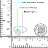 Solitaire Engagement Ring Oval Simulated Cubic Zirconia 925 Sterling Silver