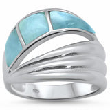 Wave Design Ring Created Opal 925 Sterling Silver Choose Color