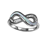 Infinity Engagement Ring Lab Created Opal Round CZ Infinity Promise Ring 925 Sterling Silver Choose Color