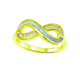 Infinity Engagement Ring Lab Created Opal Round CZ Infinity Promise Ring 925 Sterling Silver Choose Color