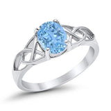Art Deco Wedding Bridal Ring Simulated Cubic Zirconia 925 Sterling Silver
