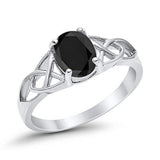 Art Deco Wedding Bridal Ring Simulated Cubic Zirconia 925 Sterling Silver