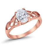Art Deco Wedding Bridal Ring Simulated Cubic Zirconia 925 Sterling Silver