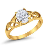 Art Deco Wedding Bridal Ring Simulated Cubic Zirconia 925 Sterling Silver