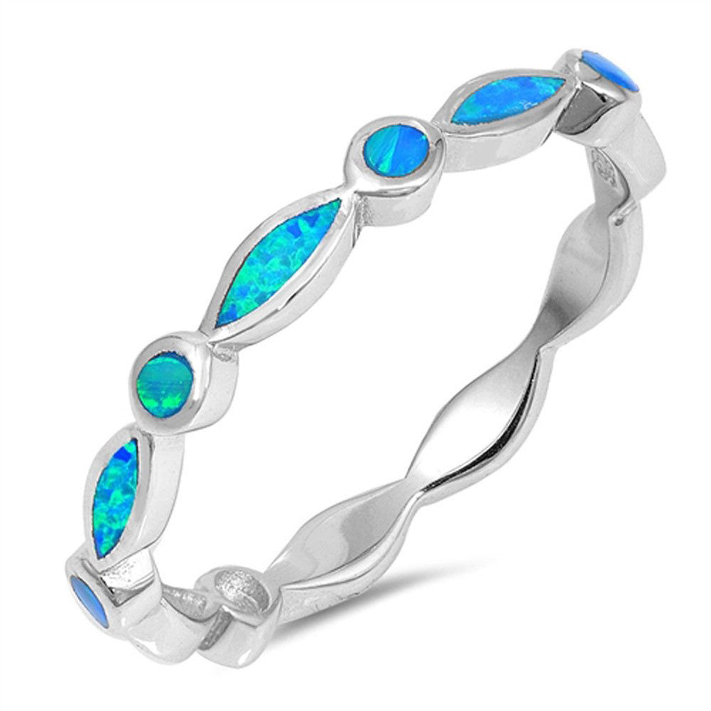 Blue opal eternity ring deals
