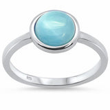 Solitaire Ring Round Bezel Inlay Lab Created Opal 925 Sterling Silver