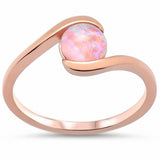 Bypass Wrap Design Round Solitaire Lab Created Opal 925 Sterling Silver Choose Color