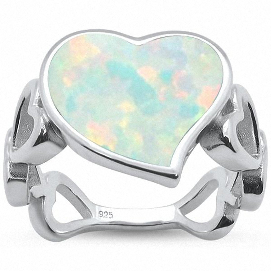 Heart Ring Heart Band 925 Sterling Silver Choose Color