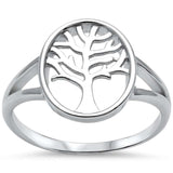 Split Shank Tree of Life Ring Band 925 Sterling Silver Plain Simple
