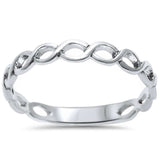 Fashion Crisscross Infinity Band Ring 925 Sterling Silver Simple Plain