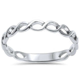 Fashion Crisscross Infinity Band Ring 925 Sterling Silver Simple Plain - Blue Apple Jewelry