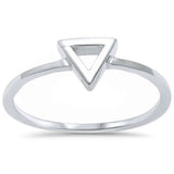 Fashion Trendy Triangle Band Ring 925 Sterling Silver Simple Plain
