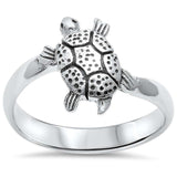 Turtle Ring Band 925 Sterling Silver - Blue Apple Jewelry