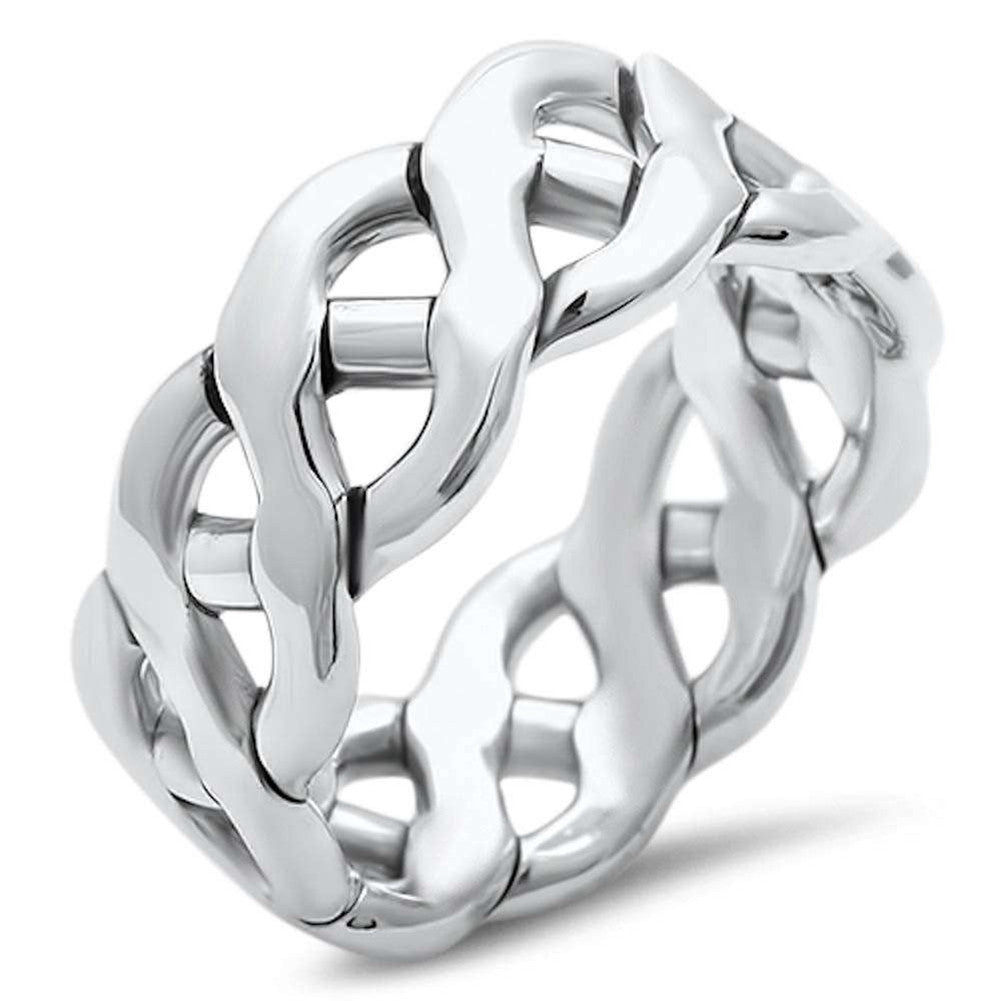 9mm Unisex Men Women Celtic Crisscross Band Ring 925 Sterling Silver - Blue Apple Jewelry