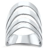 New Design Open Cut Ring Band Simple Plain 925 Sterling Silver - Blue Apple Jewelry