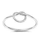 Tangled Heart Knot Fashion Band Ring 925 Sterling Silver Love Knot - Blue Apple Jewelry