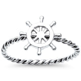 Stern Braided Band Ring 925 Sterling Silver Ring Wheel Twisted Rope Design