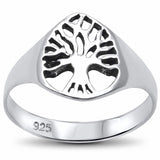 Tree of Life Band Ring 925 Sterling Silver Tree of Life Simple Plain Choose Color