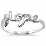Love Ring Band Script 925 Sterling Silver Simple Plain Choose Color