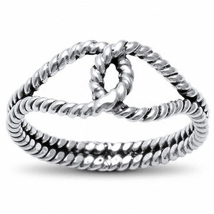 Interlocking Knot Ring Band Twisted Cable Rope 925 Sterling Silver Infinity Choose Color