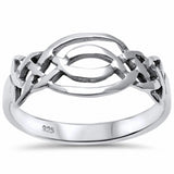 Celtic Band Ring 925 Sterling Silver Simple Plain Choose Color