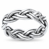 Celtic Band Ring Braided Twisted Men Women Unisex 925 Sterling Silver (6mm)