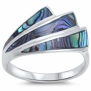 Shell Design Simulated Abalone 925 Sterling Silver