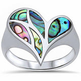 Fashion Heart Ring Simulated CZ 925 Sterling Silver