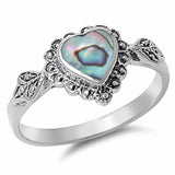 Heart Promise Ring Heart Simulated Turquoise 925 Sterling Silver
