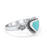 Promise Heart Ring Simulated Turquoise Cubic Zirconia 925 Sterling Silver