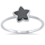 Starfish Ring Petite Dainty Starfish Simulated Rainbow Abalone 925 Sterling Silver - Blue Apple Jewelry