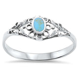 New Design Ring Swirl Oval Simulated Rainbow Abalone 925 Sterling Silver - Blue Apple Jewelry