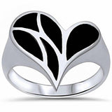 Fashion Heart Ring Simulated CZ 925 Sterling Silver