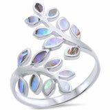 Bypass Wrap Design Leaf Ring 925 Sterling Silver Choose Color