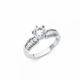 Solitaire Accent Wedding Engagement Ring Princess Cut Round Cubic Zirconia 925 Stelring Silver Choose Color