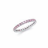 Eternity Style Pink Band Ring 925 Sterling Silver Choose Color