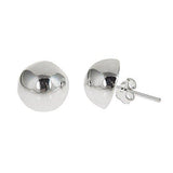 Half Ball Stud Solitaire Button Moon Post Earrings 925 Sterling Silver