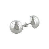 Half Ball Stud Solitaire Button Moon Post Earrings 925 Sterling Silver