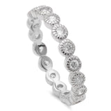 3mm Full Eternity Ring Simulated CZ Solid 925 Sterling Silver
