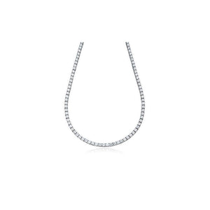 4MM CZ Tennis Necklaces .925 Sterling Silver Length "18 to 30" Inches