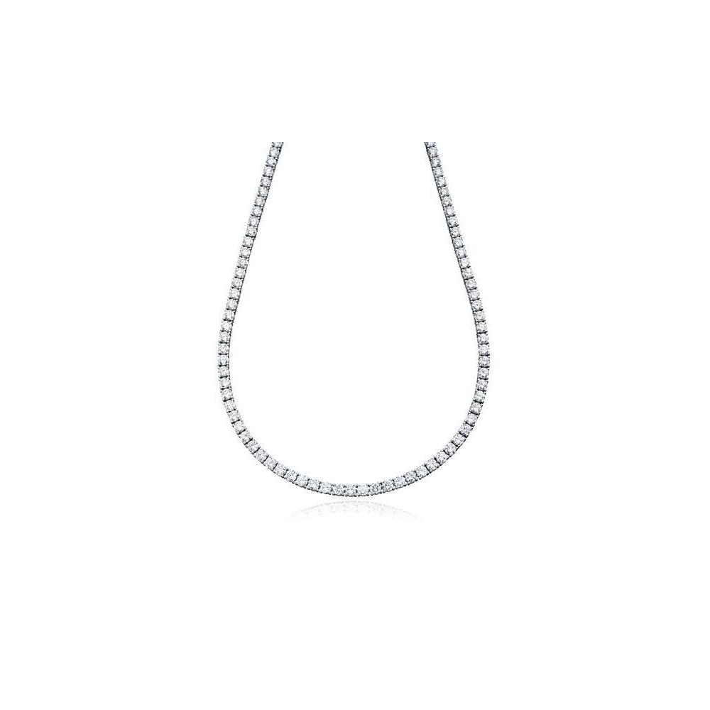 3MM CZ Tennis Necklaces .925 Sterling Silver Length "17 to 30" Inches